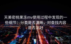 天美密桃果冻mv使用过程中发现的一些细节：分类是否清晰，对查找内容是否友好
