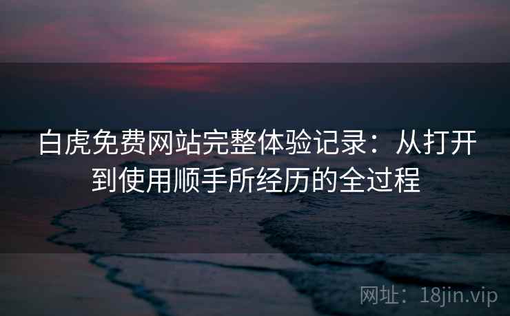 白虎免费网站完整体验记录：从打开到使用顺手所经历的全过程