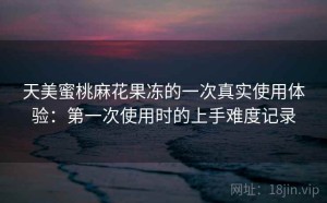 天美蜜桃麻花果冻的一次真实使用体验：第一次使用时的上手难度记录