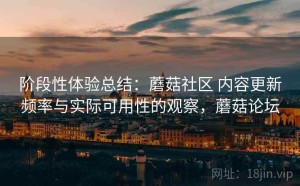 阶段性体验总结：蘑菇社区 内容更新频率与实际可用性的观察，蘑菇论坛