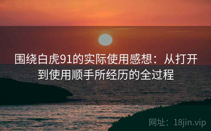 围绕白虎91的实际使用感想:从打开到使用顺手所经历的全过程 围绕白虎91的实际使用感想:从打开到使用顺手所经历的全过程