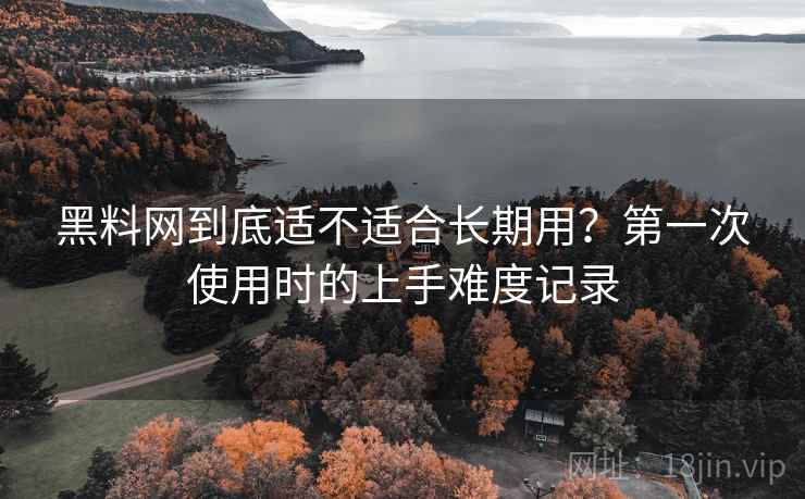 黑料网到底适不适合长期用？第一次使用时的上手难度记录