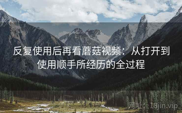 反复使用后再看蘑菇视频：从打开到使用顺手所经历的全过程