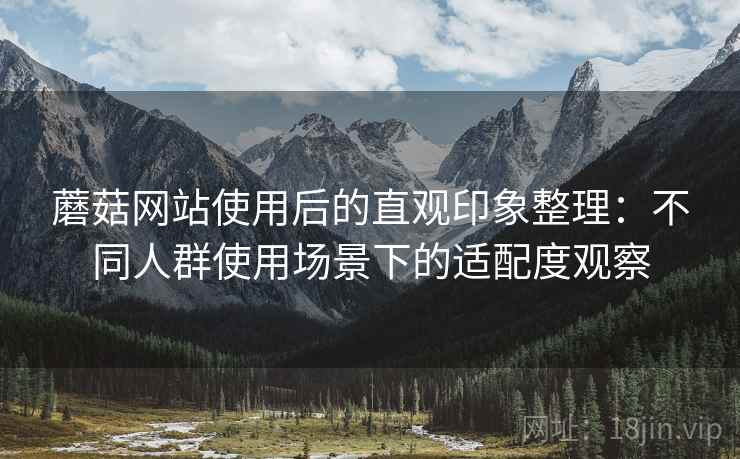 蘑菇网站使用后的直观印象整理：不同人群使用场景下的适配度观察