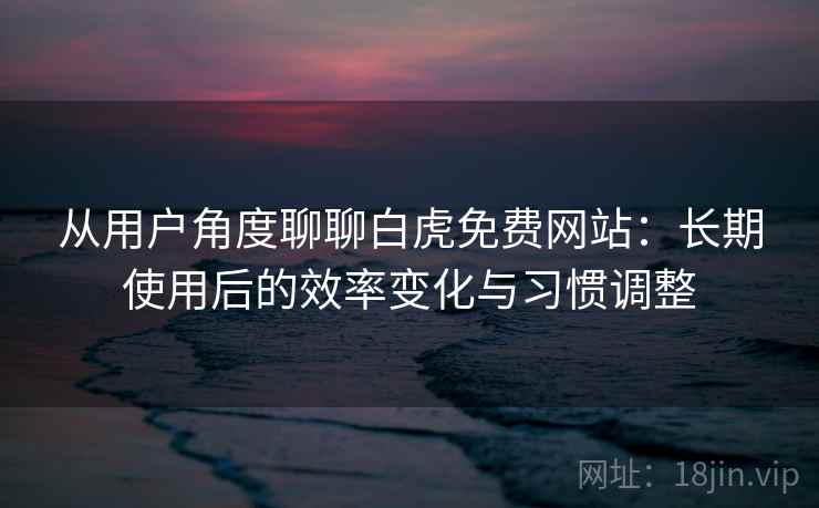 从用户角度聊聊白虎免费网站：长期使用后的效率变化与习惯调整