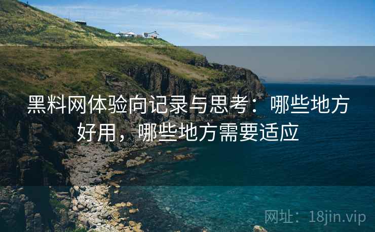 黑料网体验向记录与思考：哪些地方好用，哪些地方需要适应